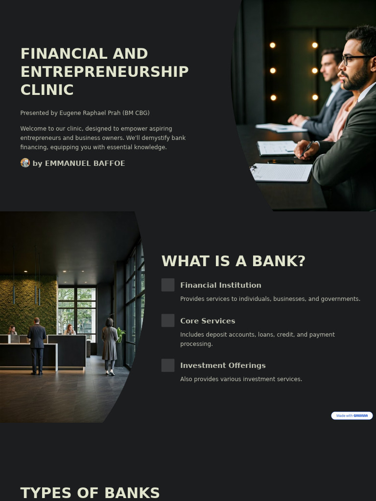 Bank Financing for Entrepreneurs Guide | PDF | Banks | Loans