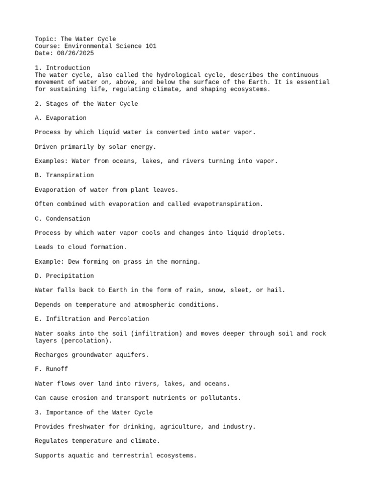 The Water Cycle | PDF | Water Cycle | Water