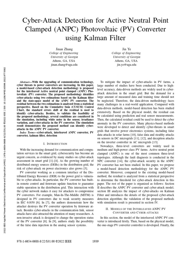 Cyber-Attack Detection For Active Neutral Point Clamped ANPC ...