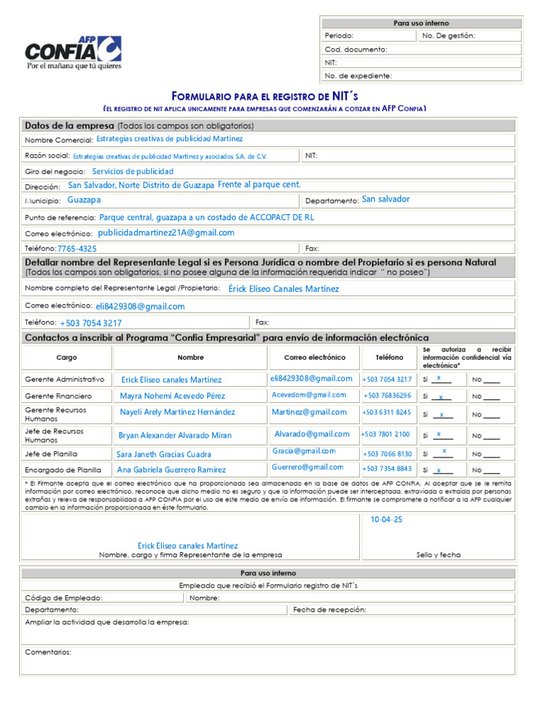 Formulario Afp Confia | PDF