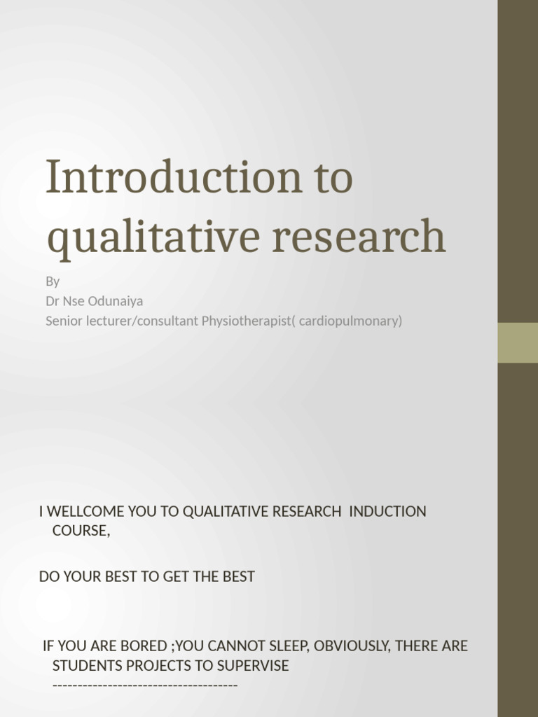 Introduction to Qualitative Research | PDF | Qualitative Research ...
