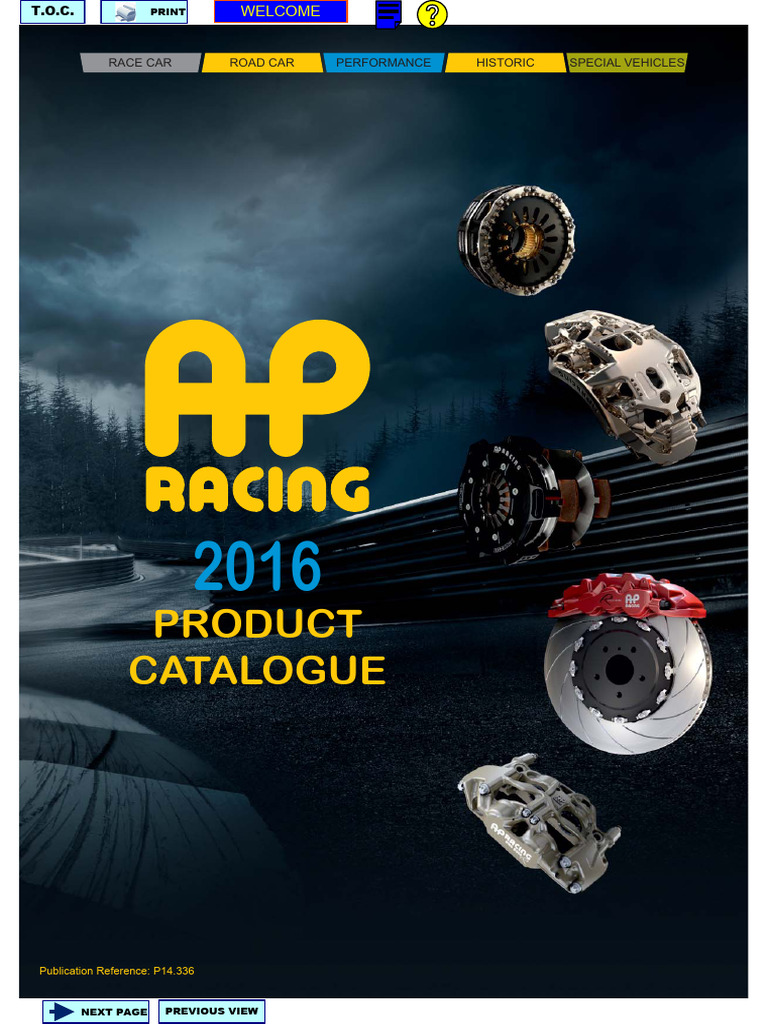 AP Racing 2016 Product Catalogue | PDF | Brake | Clutch