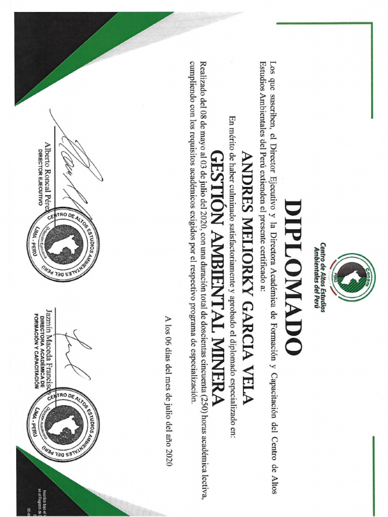 Certificado de Diplomado | PDF