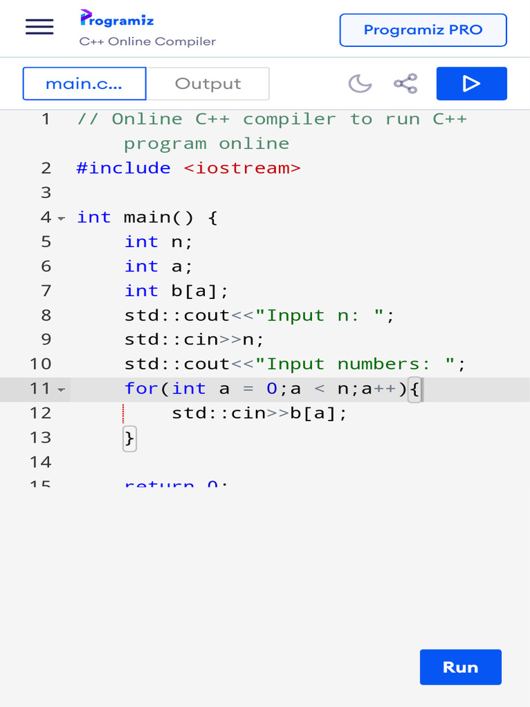 Online C++ Compiler - Programiz | PDF