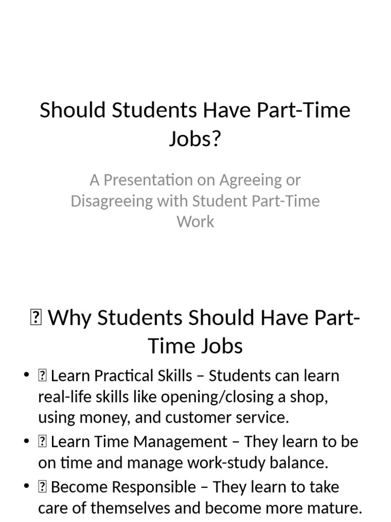 Updated Students PartTimeJobs Presentation | PDF