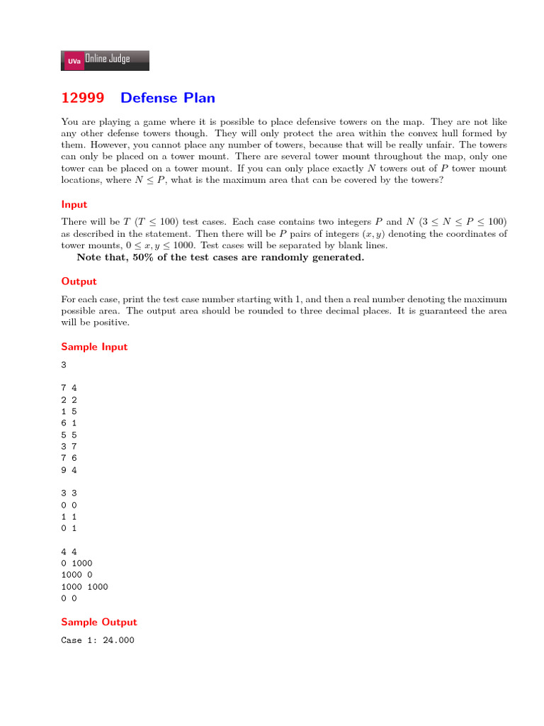 Maximize Area with Defense Towers | PDF