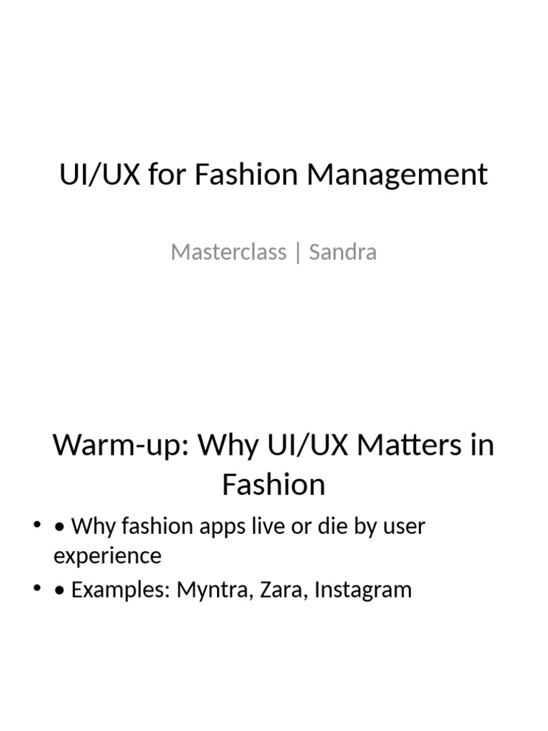 UI UX Fashion Session Detailed | PDF