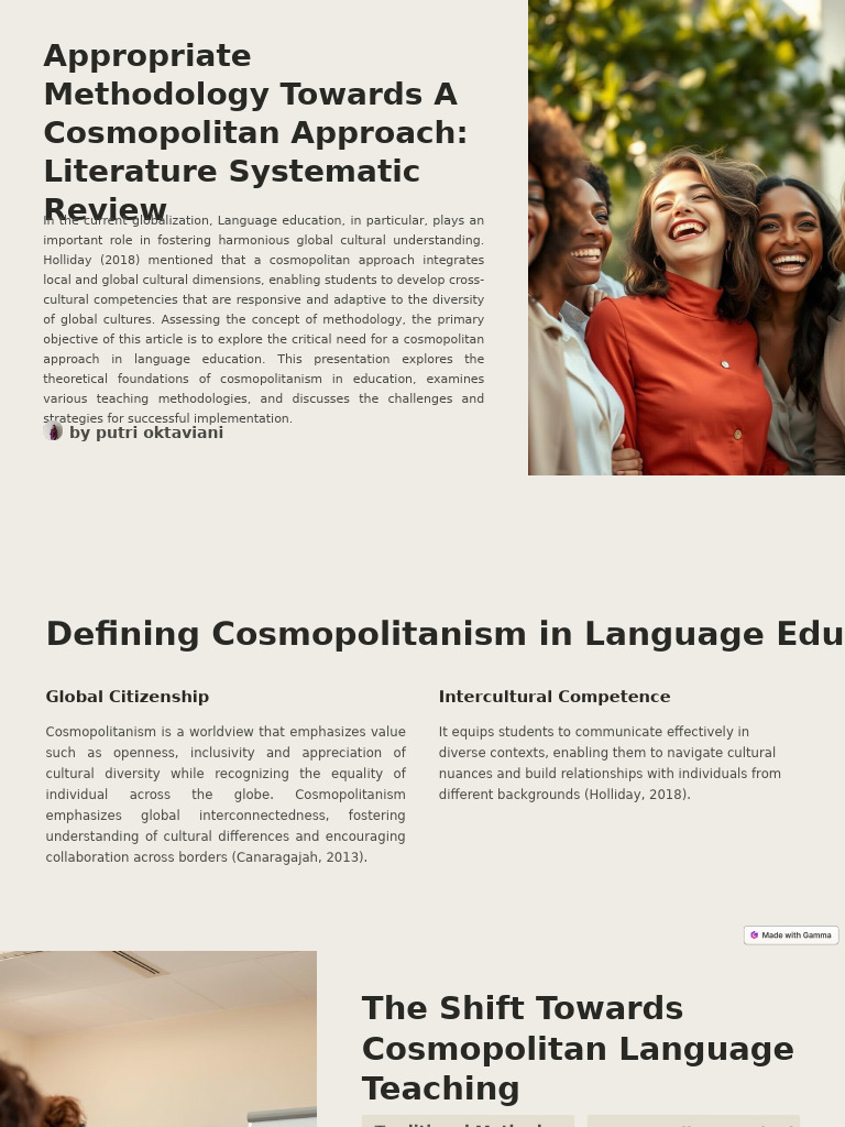Fix Appropriate Methodology Towards A Cosmopolitan Approach - Putri ...