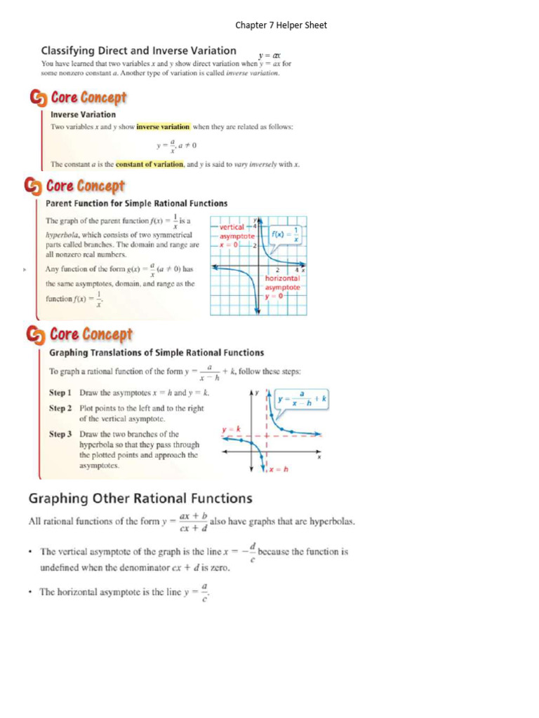 Chapter 7 Helper Sheet | PDF