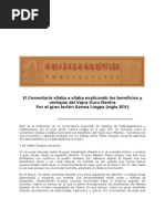 El Comentario Silaba a Silaba Explicando las ventajas y beneficios del Vajra Guru Mantra