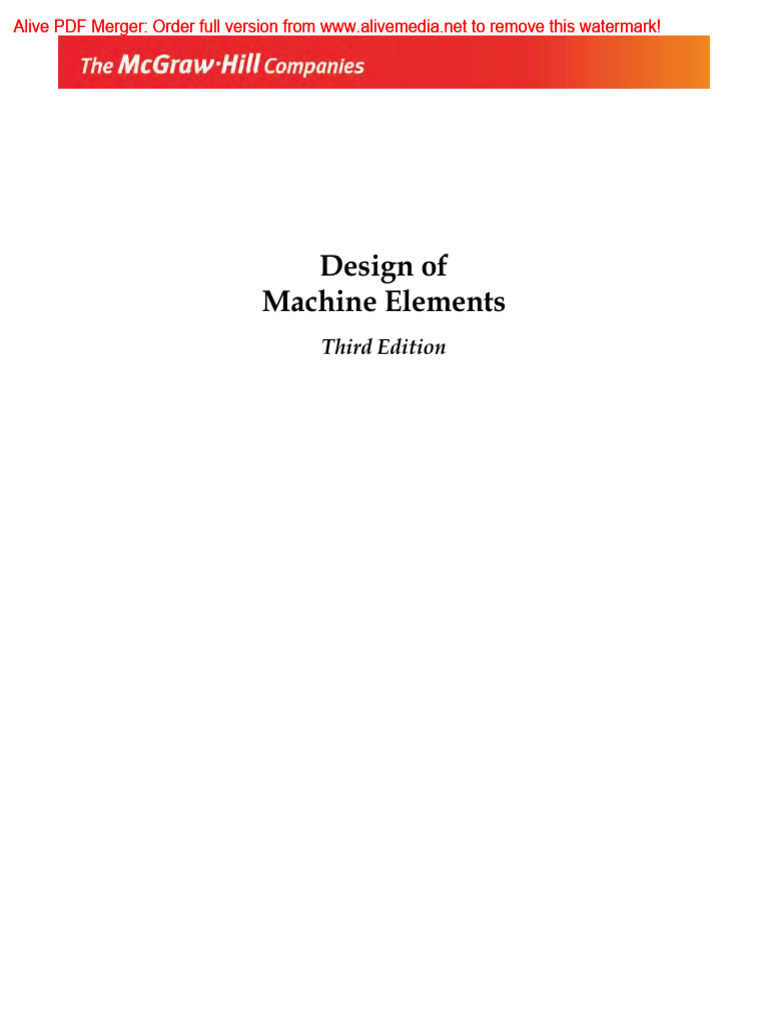 Design of Machine Elements: Third Edition | PDF