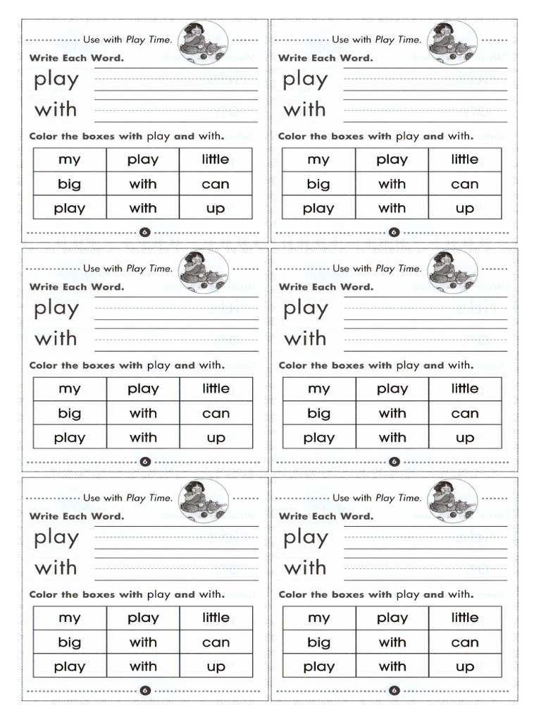 Play Time Worksheet | PDF