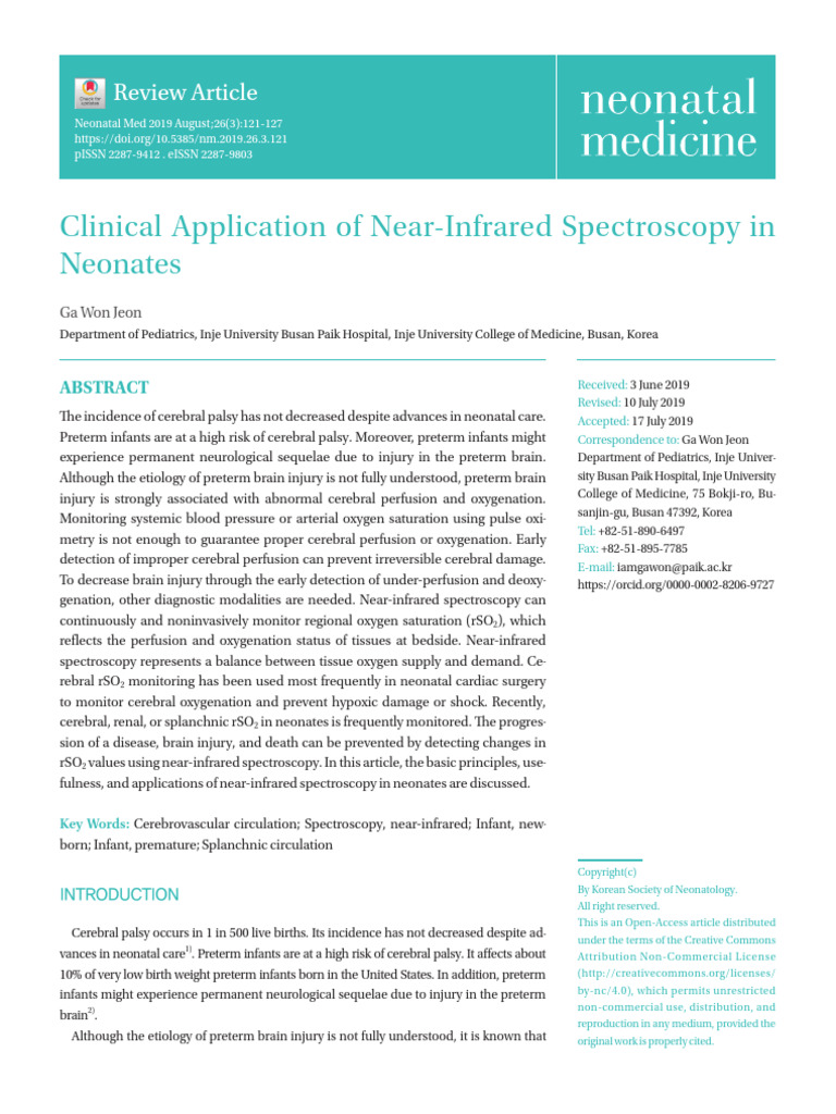 NIRS | PDF | Medical Specialties | Cardiovascular System