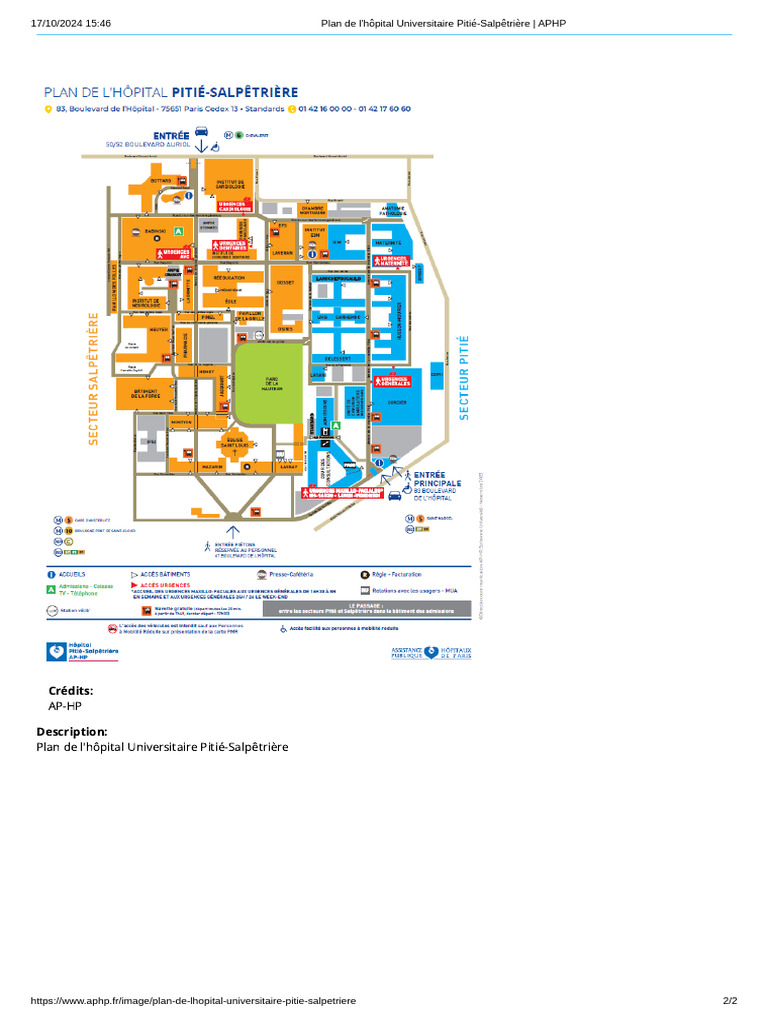 Plan de l'Hôpital Pitié-Salpêtrière | PDF