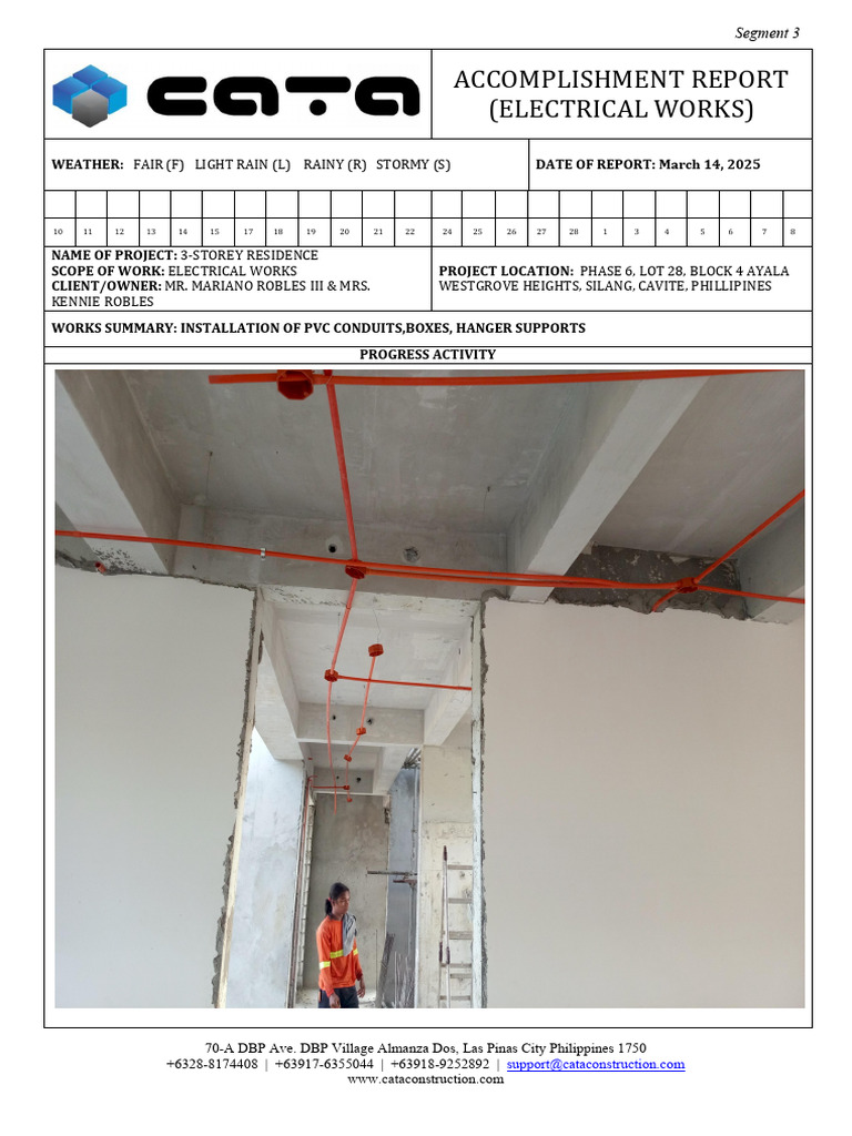 Electrical Accomplishment Report | PDF | Electrical Wiring | Electrical ...