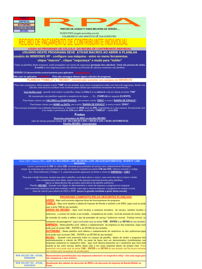 RPA ModeloTonon | PDF | Macro (Ciência da Computação) | Microsoft Excel