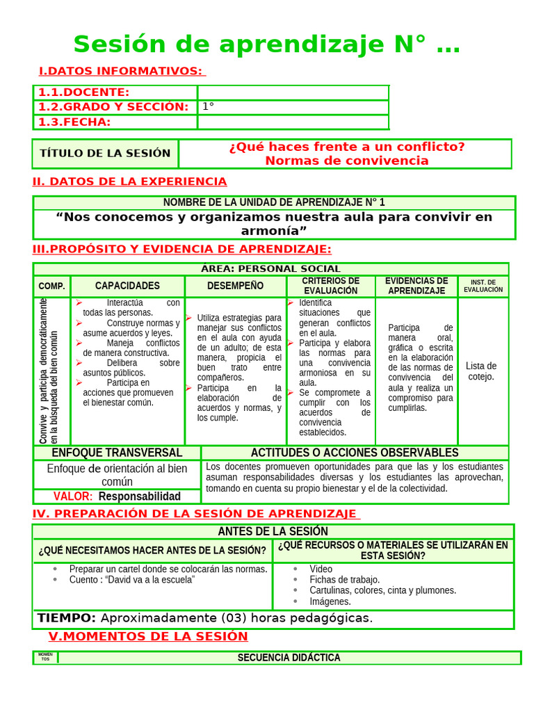 Normas de Convivencia en el Aula | PDF | Salón de clases | Aprendizaje