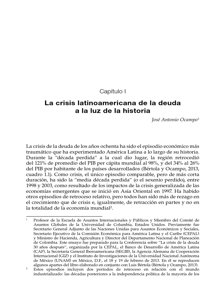 Crisis de la deuda en América Latina | PDF | Inflación | Balance ...