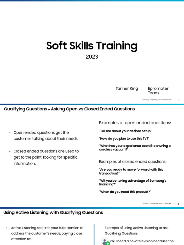 Soft Skills Training for Sales Agents | PDF