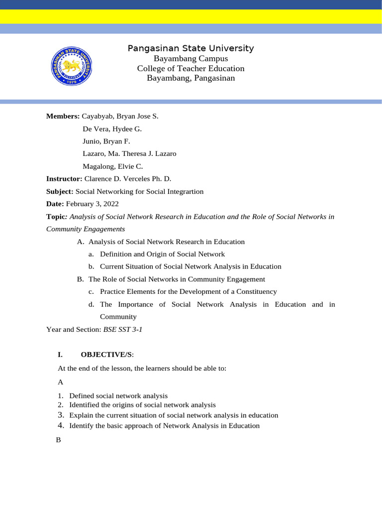 GROUP 7 - Analysis of Social Network Research in Education and The Role ...