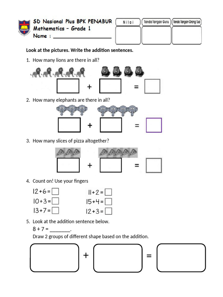 WS Maths Addition | PDF