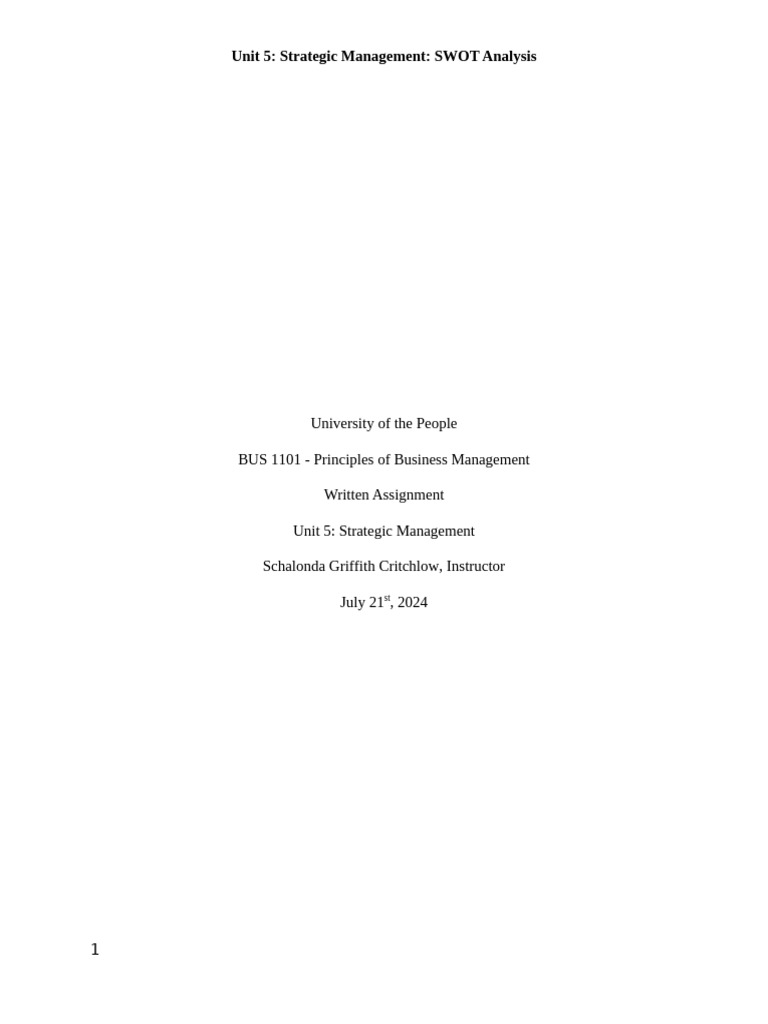 LG BIZ Unit5 Writ Assign | PDF | Strategic Management | Swot Analysis
