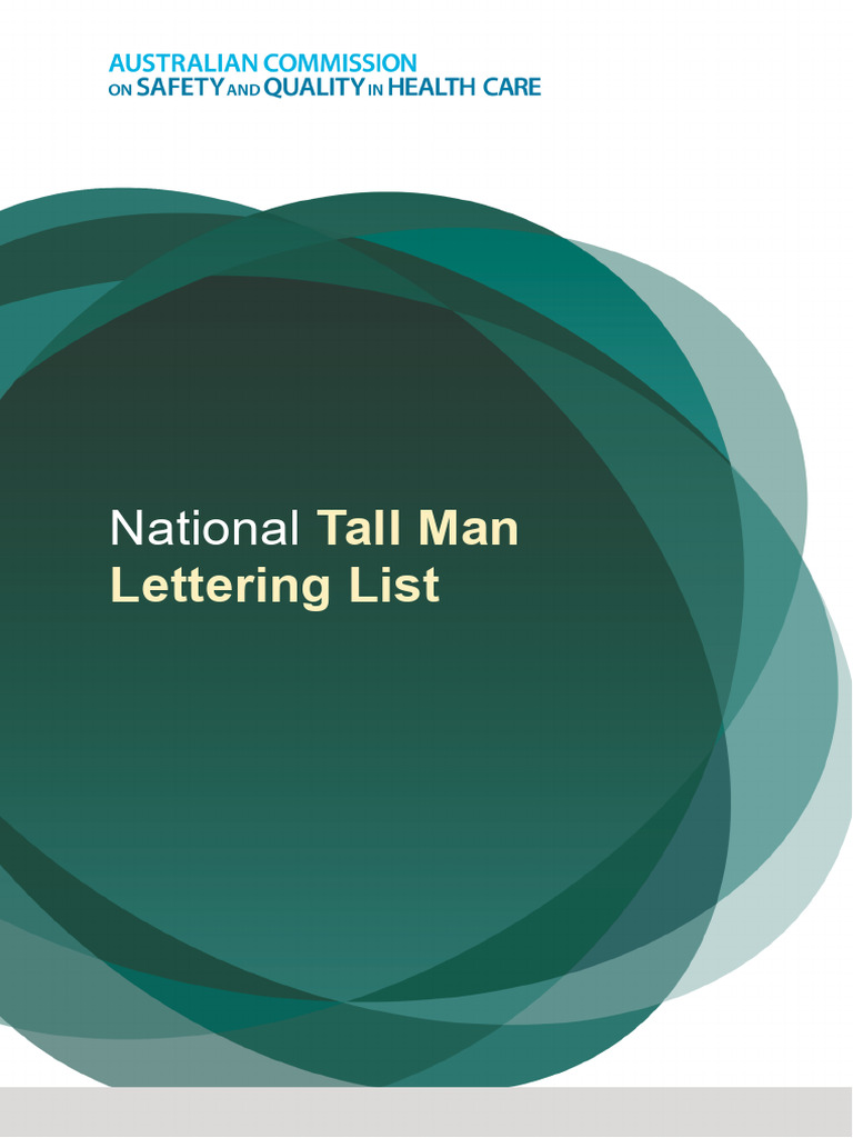 National Tall Man Lettering List - Dec 2020 PDF | PDF | Medical Error ...
