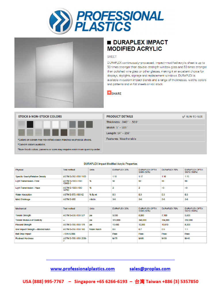 Duraplex Brochure Data | PDF