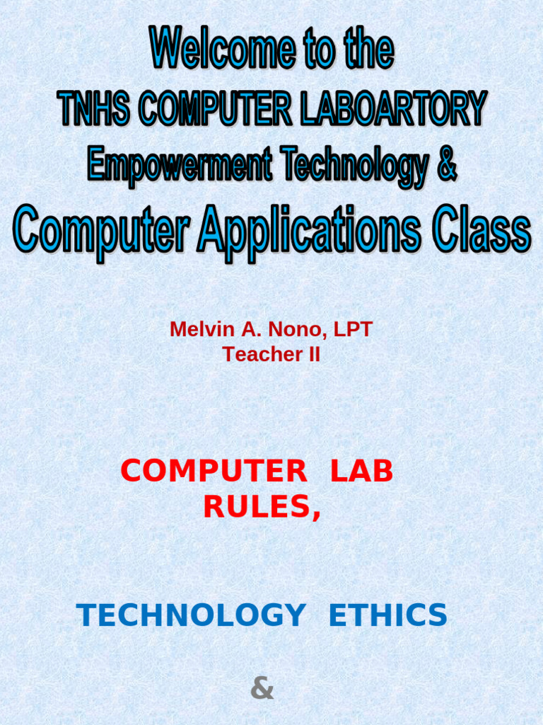 Computer Lab Rules and Internet Safety | PDF | Computing