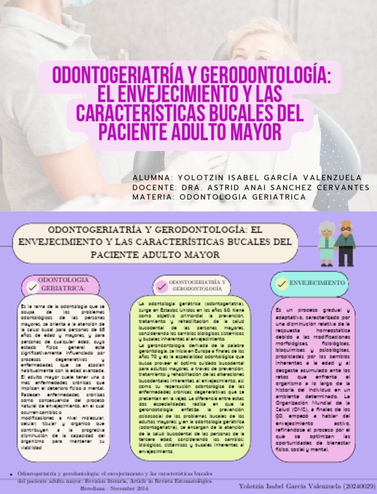Odontogeriatría: Salud Bucal en Mayores | PDF | Envejecimiento | Vejez