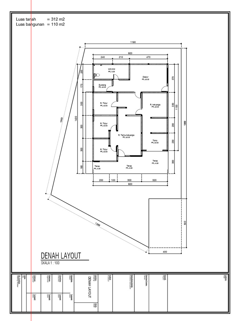 Denah Layout Home Stay Taman Herbal | PDF