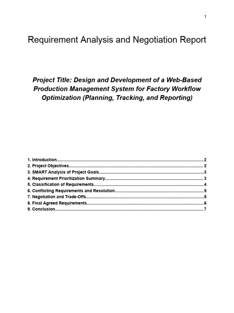 Requirement Analysis & Negotiation Summary | PDF | Internet Of Things ...