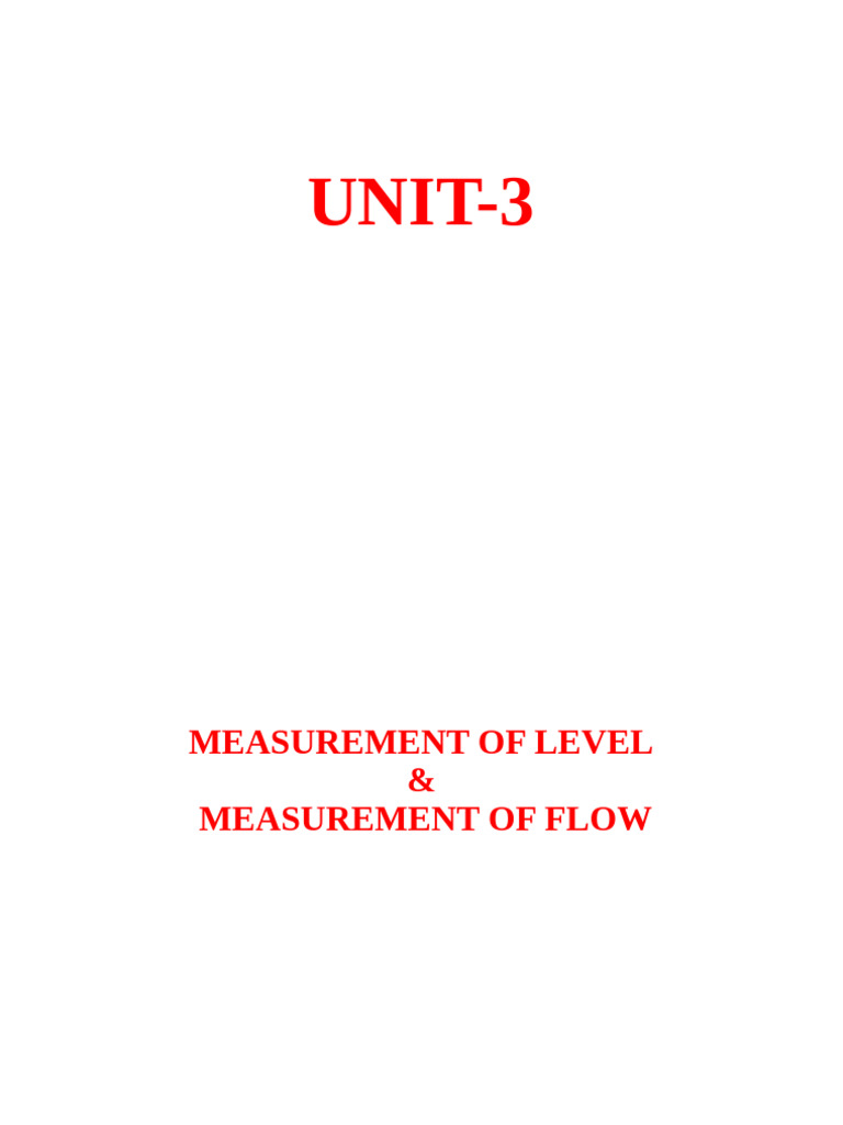 Flow and Level Measurement Techniques | PDF | Flow Measurement | Fluid ...