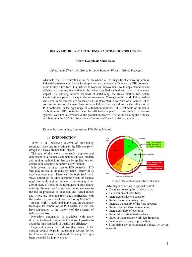 Relay Method for PID Auto-Tuning | PDF | Control Theory | Applied ...