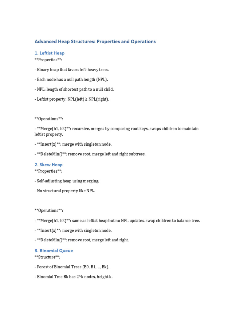 Advanced Heap Structures Explained | PDF