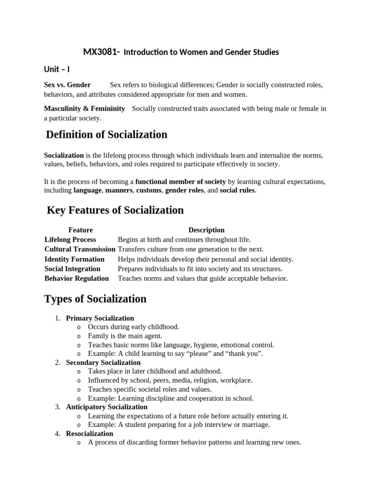 Gender Roles and Socialization Insights | PDF | Gender | Gender Studies