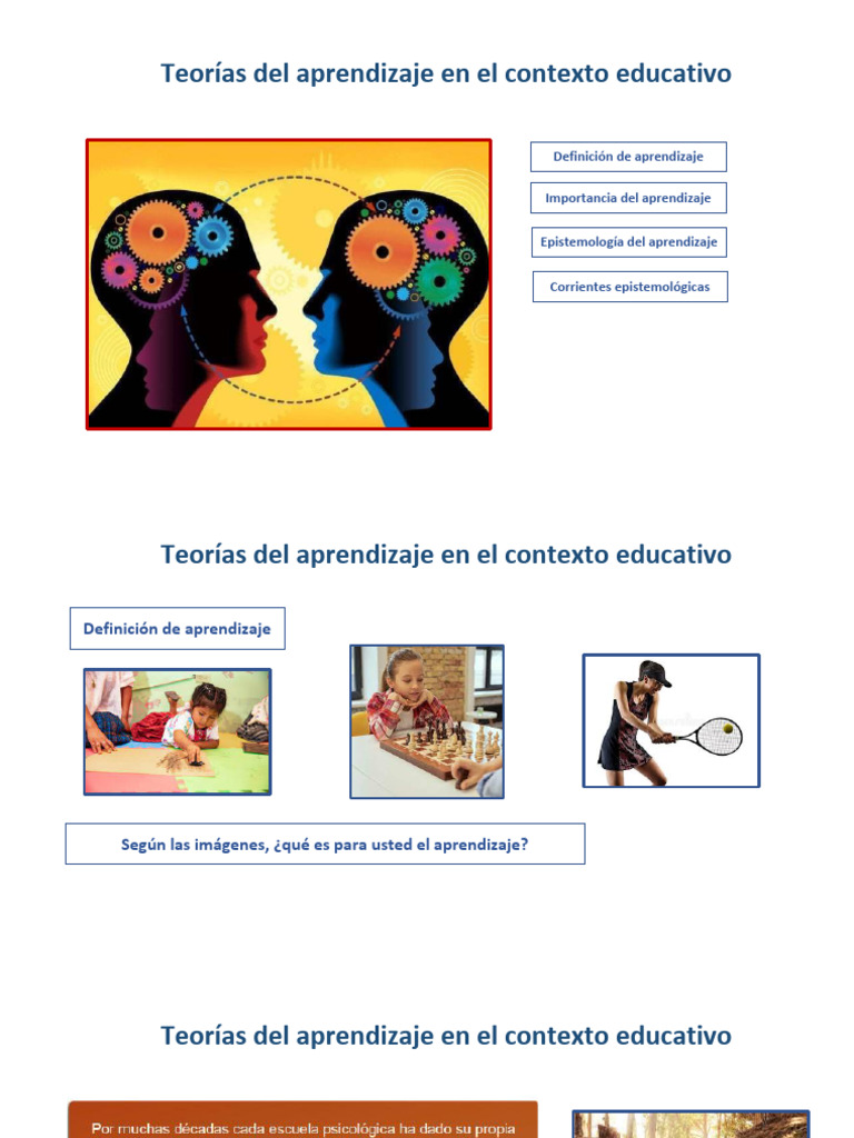 Teorías Del Aprendizaje en El Contexto Educativo | PDF | Aprendizaje ...
