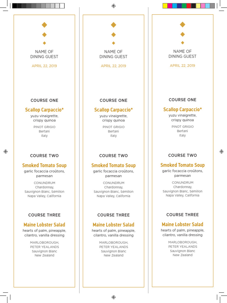 Che's Table Menu Sample | PDF | Foods | Cooking