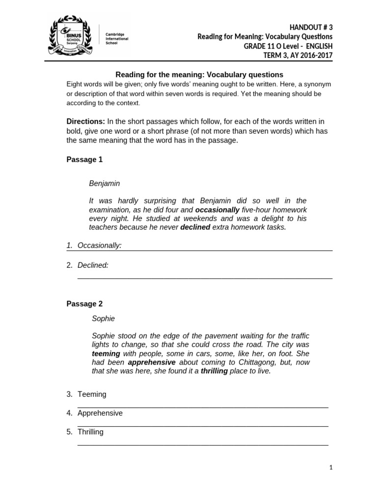 Handout 3 Vocabulary Question | PDF | Chess Openings | Chess