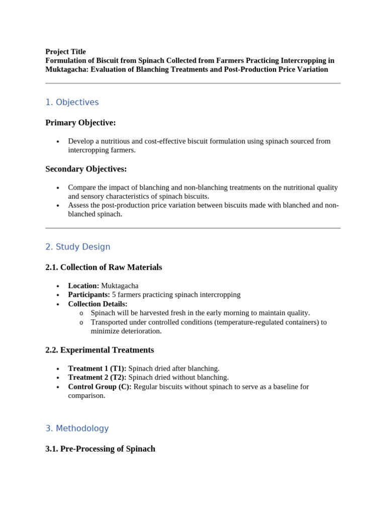 Spinach Bis Project Design | PDF | Biscuit | Spinach
