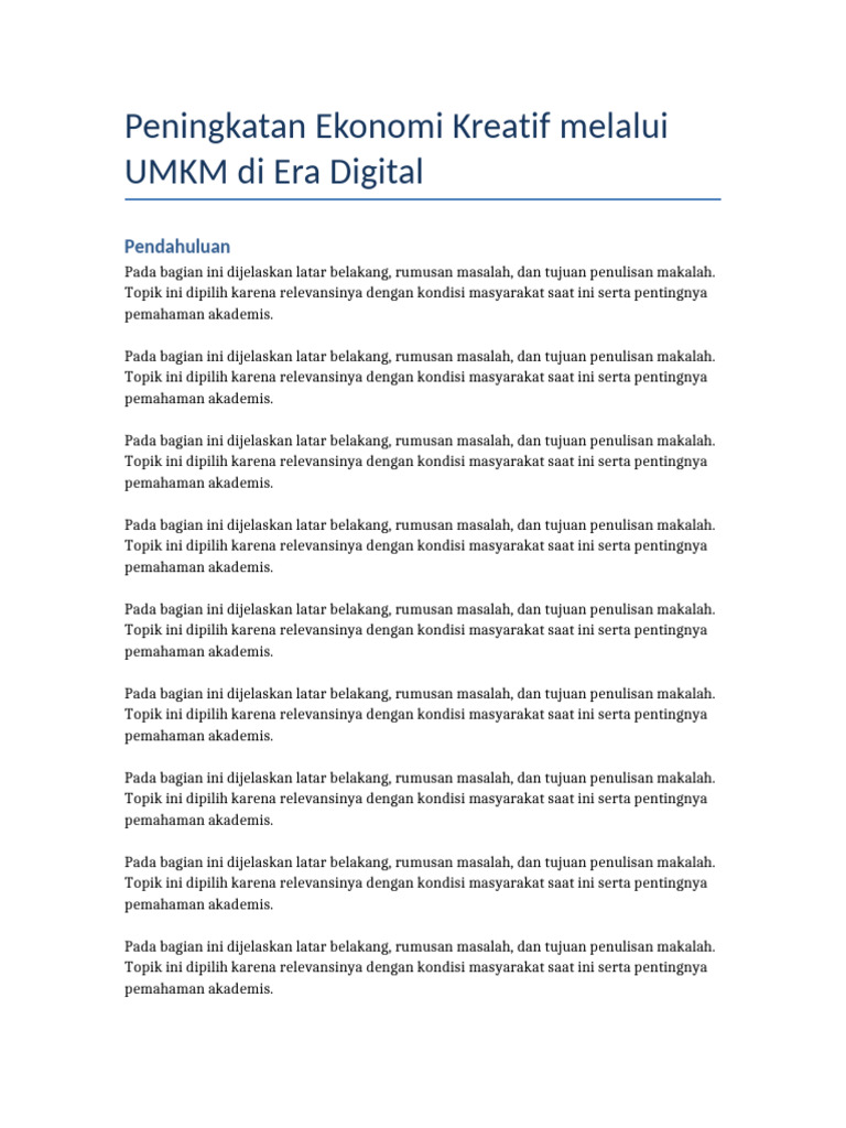 Peningkatan Ekonomi Kreatif Melalui UMKM Di Era Digital | PDF