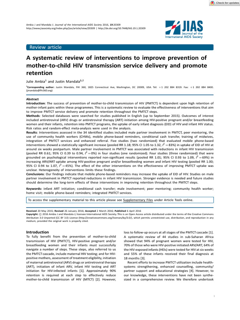 A Systematic Review of Interventions To Improve Prevention of | PDF ...