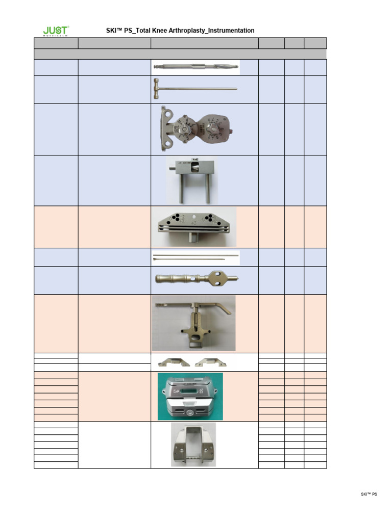 SKI™ PS Total Knee Arthroplasty Instruments | PDF | Tools | Metalworking