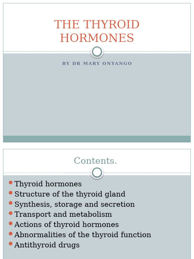 Lecture 8 THE THYROID HORMONES | PDF | Thyroid | Thyroid Stimulating ...