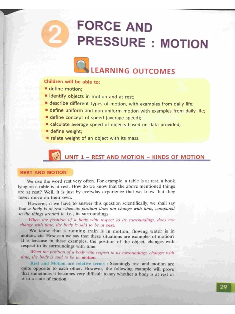 Physics Motion 7th Grade - Compressed | PDF