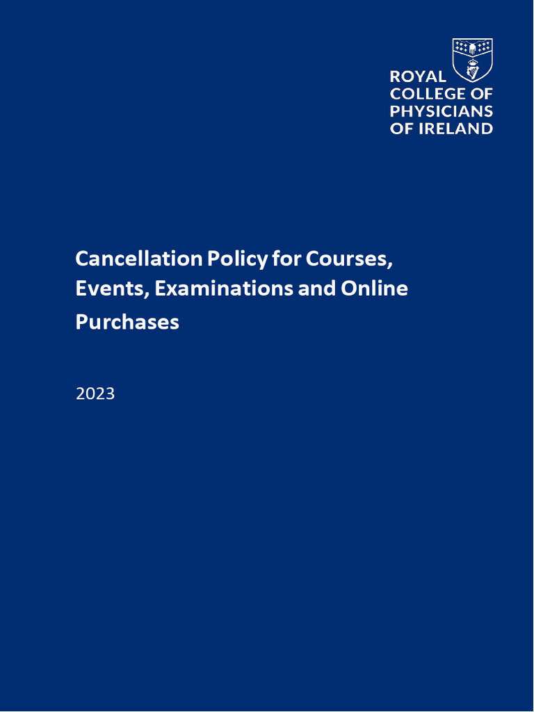 RCPI Course and Exam Cancellation Policy | PDF | Deferral
