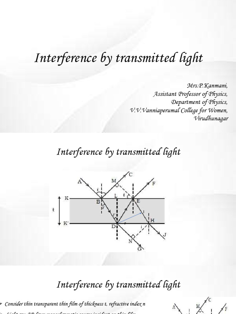 Interference Patterns in Thin Films | PDF