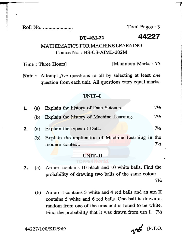 Maths For ML 2022 | PDF