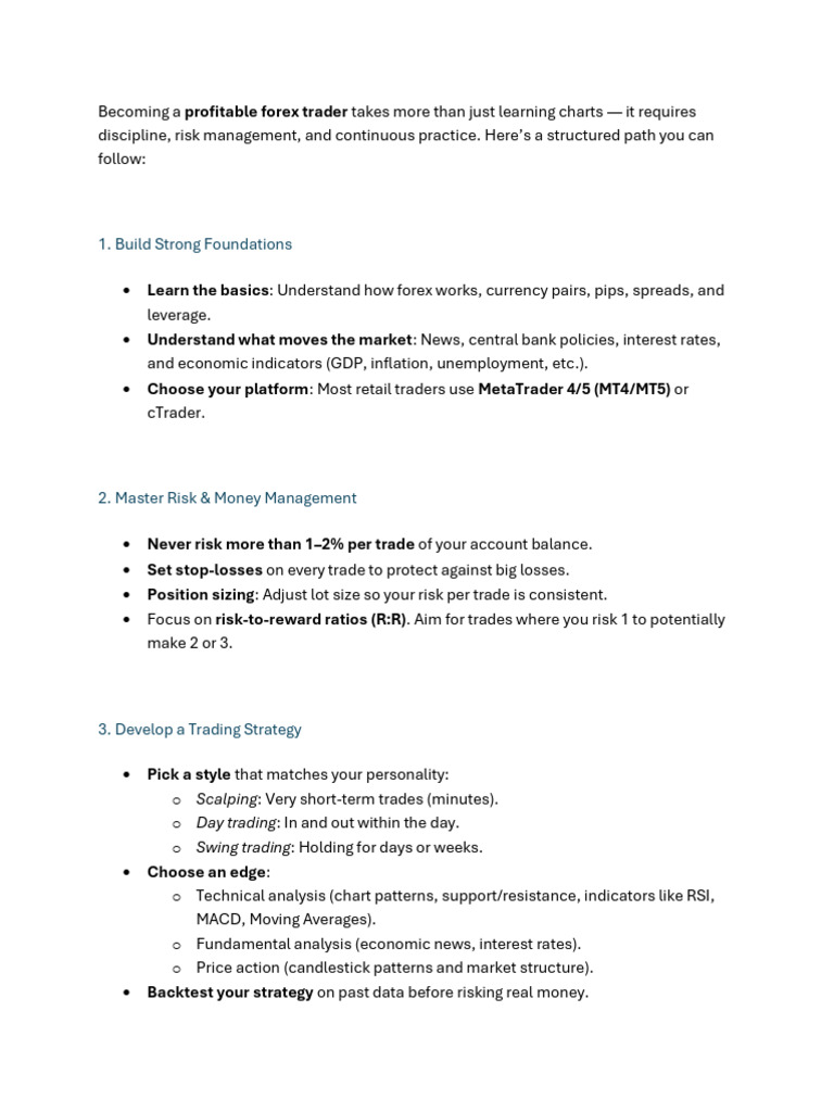 Successful Forex Trading Guide | PDF | Foreign Exchange Market | Risk