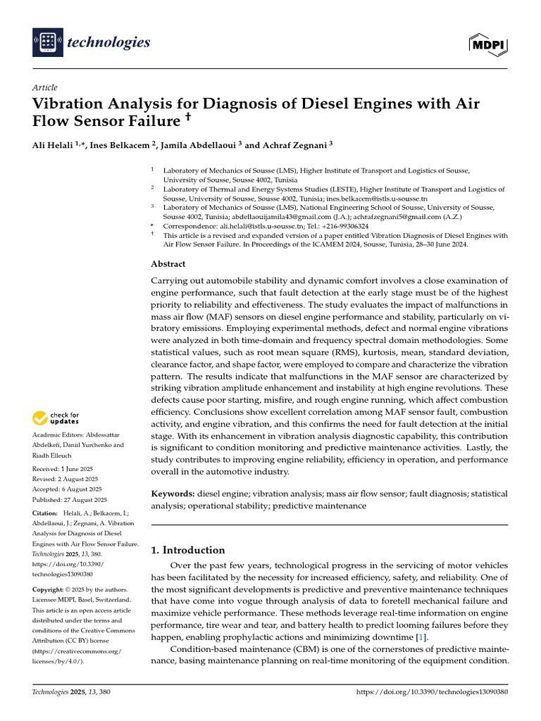 Vibration Analysis for Diesel Engine Faults | PDF | Root Mean Square ...
